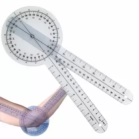 Axiyanx Fy101cjy-1 12 Inch Goniometer 360 Degree Physical Therapy Transparent Orthope