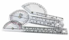 Elite Medical Instruments Emi Egm-430 Pocket 3 Piece Goniometer Set Finger 6 Inch 180