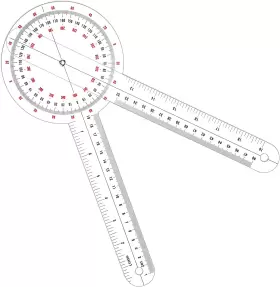 Frienda 445007436446 12 Inch Goniometer Transparent Orthopedic Angle Ruler Plastic 360 Deg