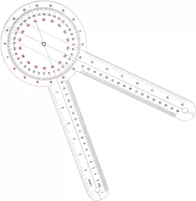 Frienda 689850616076 12 Inch Goniometer Transparent Orthopedic Angle Ruler Plastic 360 De