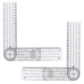 Kalione 546290 1 3813 2pcs Clear Plastic Goniometer Quick Angle Protractor Finder Ruler