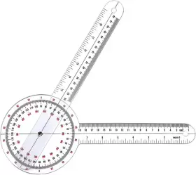 Ppgod 801330 Goniometer 12 Inch Transparent Orthopedic Angle Ruler Plastic 360