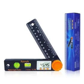 Rainyb 797427228772 Digital Angle Finder Tool 5 Inch Pocket Protractor 0-360 Degree Led Di