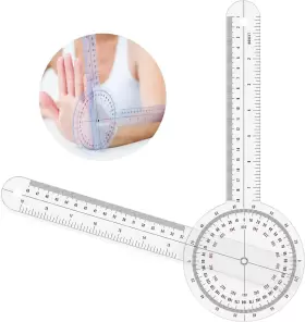 Rimoev 1-hyus Goniometers Goniometer Physical Therapy 12 Inch 360 Clear The