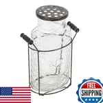 Creative Co-op Glass Vase In Metal Stand Frog Lid De3875. Fixed Price $24.42.